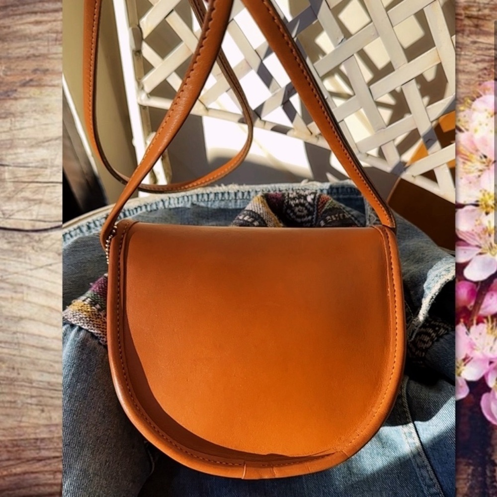 VINTAGE COACH BRITISH TAN LEATHER CROSSBODY MINI BAG 9825 - Picture 3 of 17